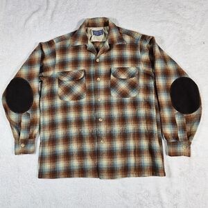 Vintage Pendleton  plaid wool button front flannel
